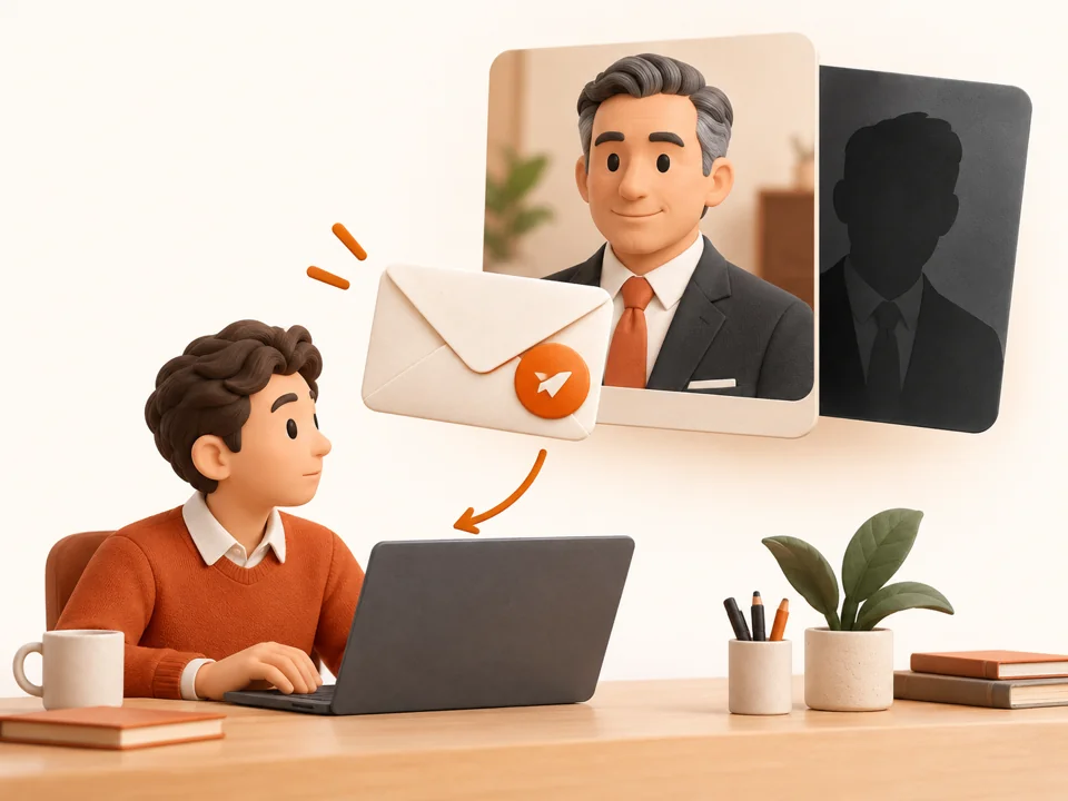 Ilustración de un correo que usa la identidad aparente de un directivo, con otra identidad oculta detrás.