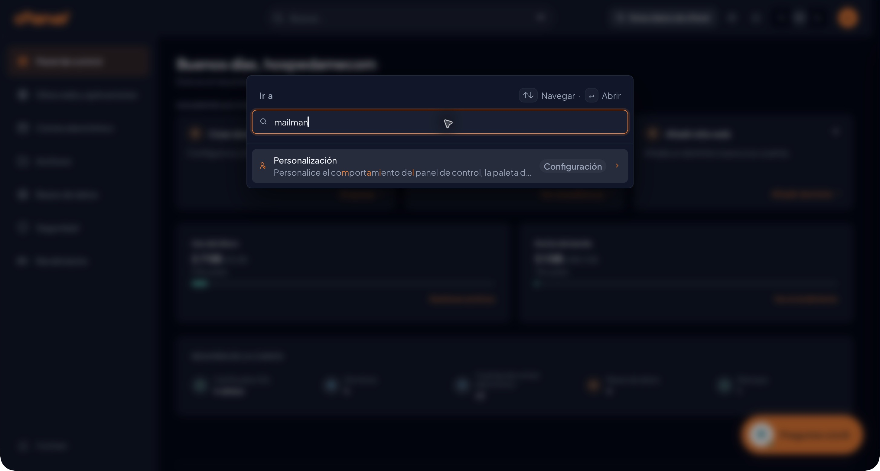 Consulta mailman con el resultado Personalización