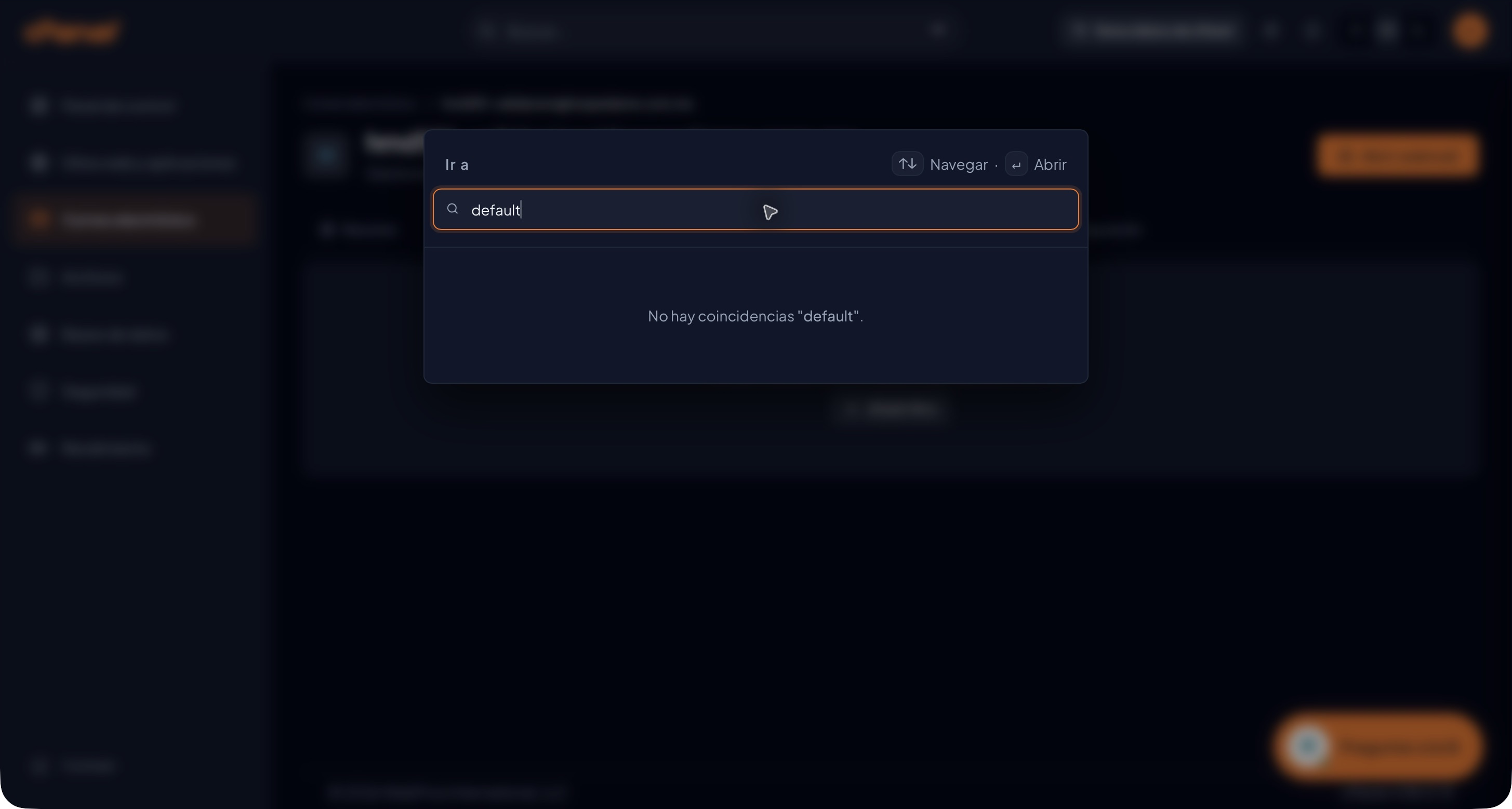 Paleta real de Meridian sin coincidencias para default